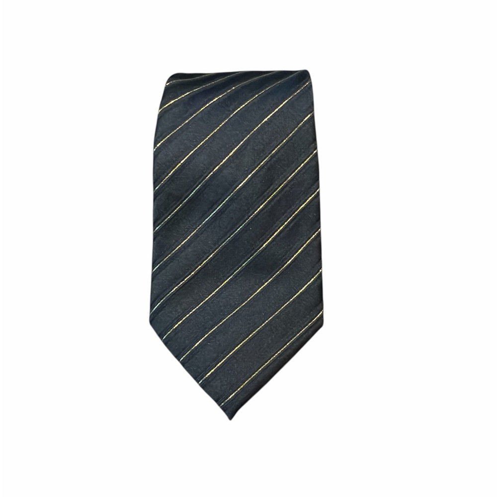 DONALD J TRUMP‎ Signature Collection Silk Tie Iconic Gold Bar Black Gold Striped